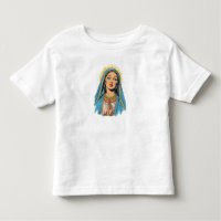 Camiseta Infantil Estilo Retrô Virgem Maria