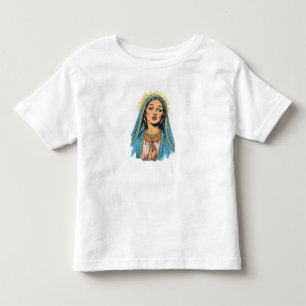 Camiseta Infantil Estilo Retrô Virgem Maria