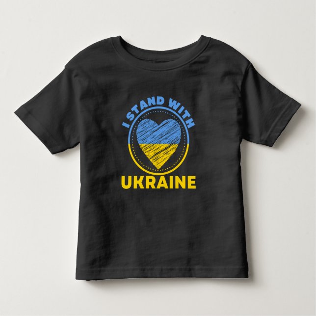 CAMISETA INFANTIL ESTOU COM A UCRÂNIA - APOIO (Frente)