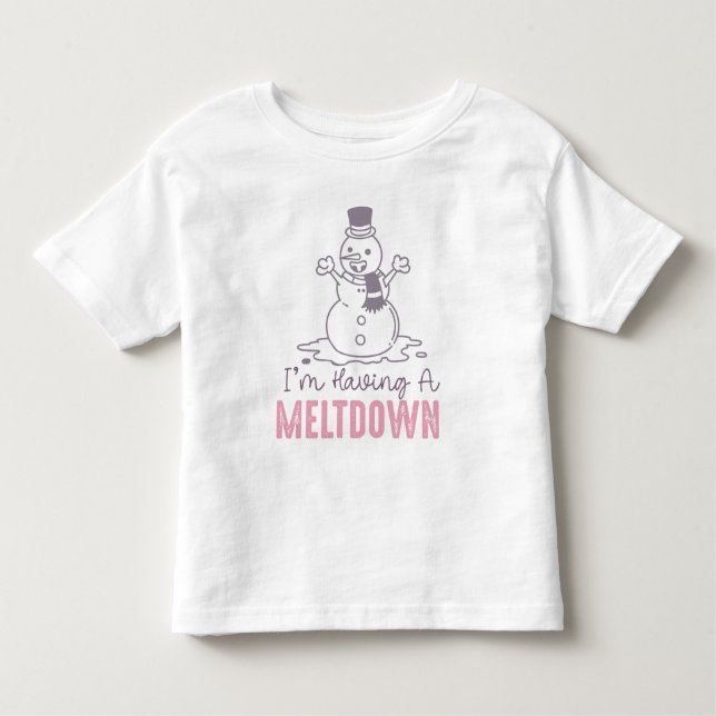 Camiseta Infantil Estou tendo uma fusão - Design de Snowman engraçad (Frente)