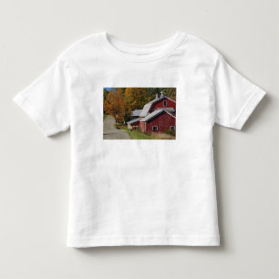 Camiseta Infantil Estrada ao lado de celeiro rural clássico/fazenda
