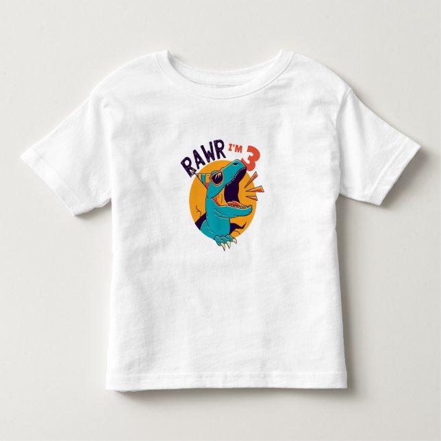 Camiseta Infantil Estrada de Dinossauro de Idade Personalizada Eu so (Frente)