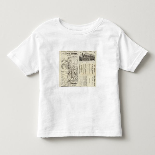 Camiseta Infantil Estrada de ferro central de Vermont do mapa (Frente)