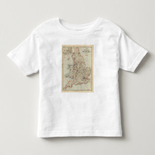 Camiseta Infantil Estrada de ferro, Inglaterra estatística, Wales