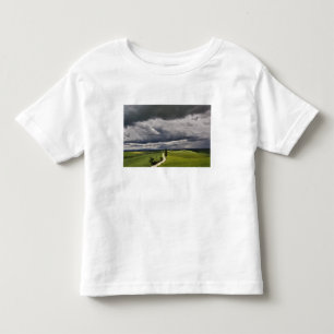 Camiseta Infantil Estrada e nuvens de tempestade, região rural da To