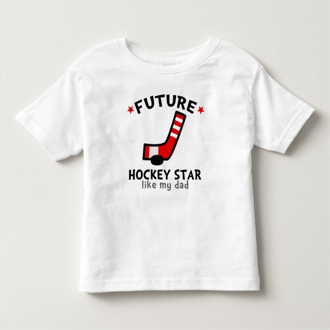 Camiseta Infantil Estrela de Hóquei do Futuro como meu Pai (Frente)