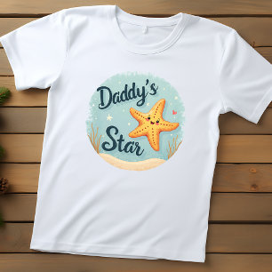 Camiseta Infantil Estrela-do-mar "Daddy's Star" Encantadora