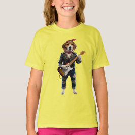 Camiseta Infantil Estrela do Rock Beagle Fofa