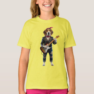 Camiseta Infantil Estrela do Rock Beagle Fofa