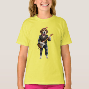 Camiseta Infantil Estrela do Rock Beagle Fofa
