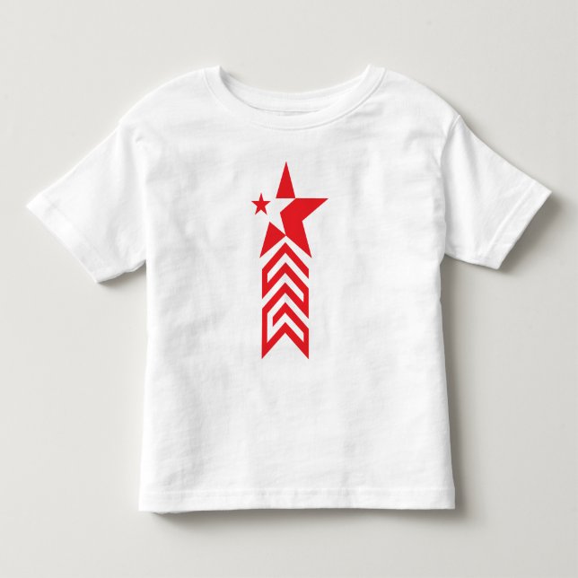 Camiseta Infantil Estrela Vermelha com Setas Chevron (Frente)