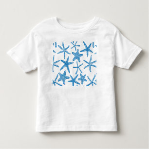 Camiseta Infantil Estrelas do mar em azul