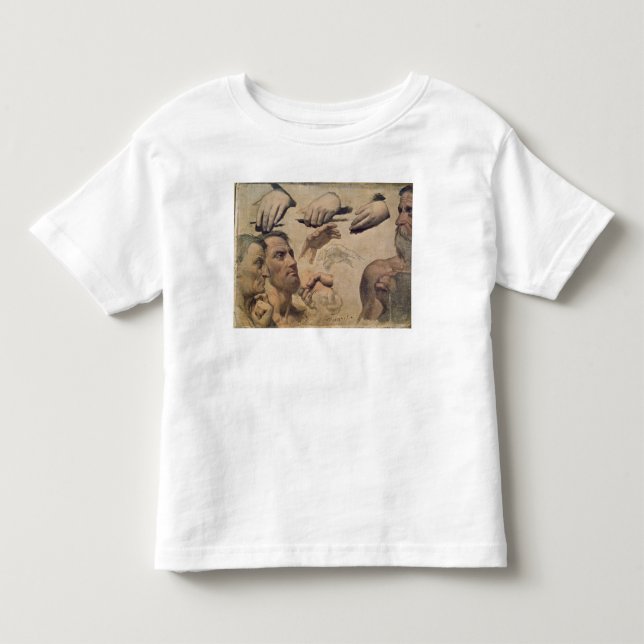 Camiseta Infantil Estudo das cabeças e das mãos (Frente)
