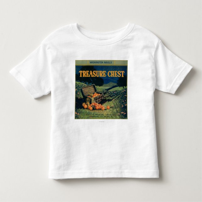 Camiseta Infantil Etiqueta alaranjada da arca do tesouro (versão do (Frente)