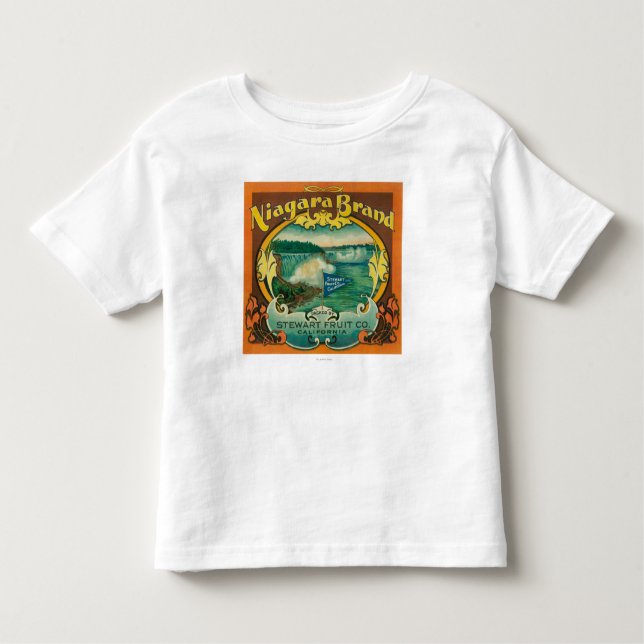 Camiseta Infantil Etiqueta alaranjada de Niagra (Frente)