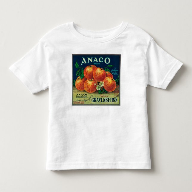 Camiseta Infantil Etiqueta da caixa de Anaco Apple (Frente)