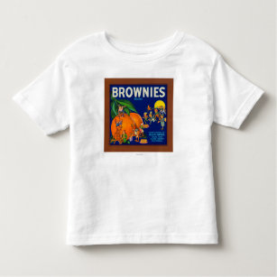 Camiseta Infantil Etiqueta da caixa do citrino da marca das brownies