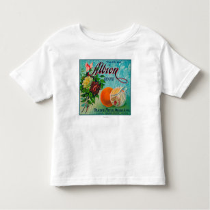 Camiseta Infantil Etiqueta da caixa do citrino da marca de Albion