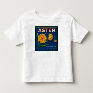 Camiseta Infantil Etiqueta da caixa do citrino da marca do áster