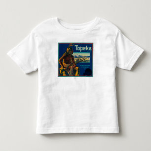 Camiseta Infantil Etiqueta da caixa do citrino da marca do Topeka