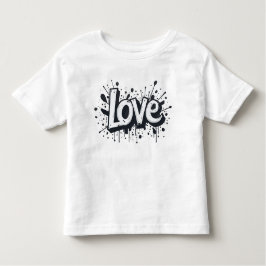 Camiseta Infantil Etiqueta de amor monocromática