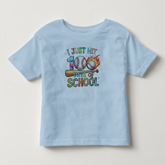 Camiseta Infantil Eu Acabei De Atingir 100 Dias De Escola Beisebol 1