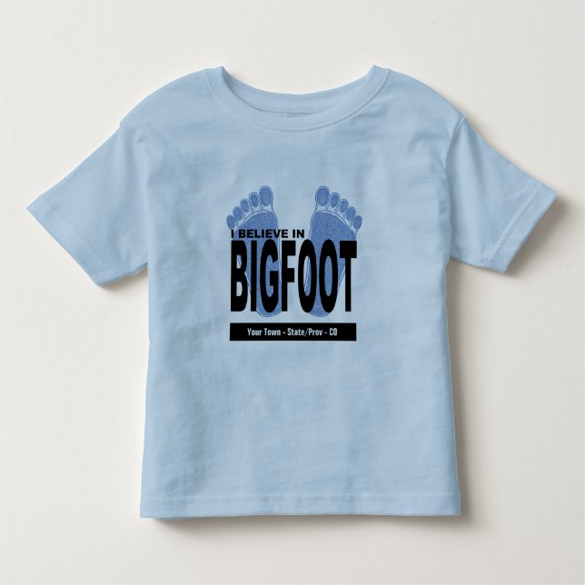 Camiseta Infantil Eu acredito em Bigfoot (Frente)