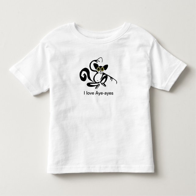 Camiseta Infantil Eu adoro AYE-AYES - Primate-Amante de os animais - (Frente)