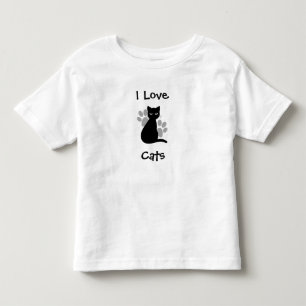 Camiseta Infantil Eu Adoro Gatos Crianças Camisa-T - Confronto Famil