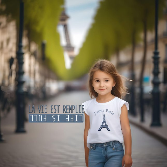 Camiseta Infantil Eu adoro Paris - J’aime Paris- e Citação Francesa  (Criador carregado)