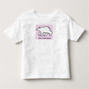 Camiseta Infantil Eu adoro POLAR BEARS - Imagem animal - Ártico