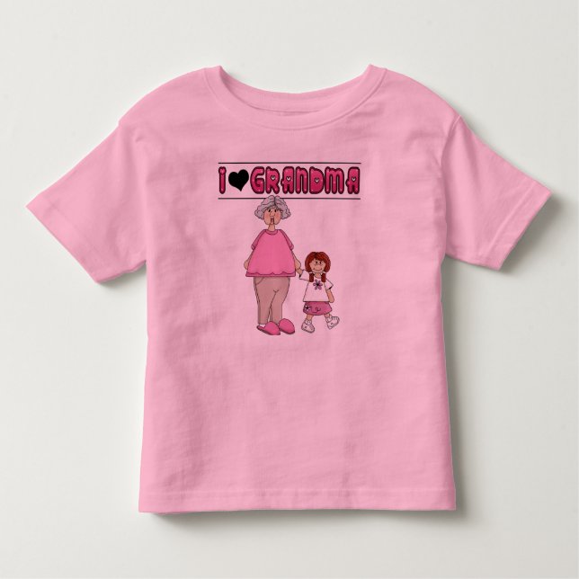 Camiseta Infantil Eu Amo A Avó Redhead Girl (Frente)