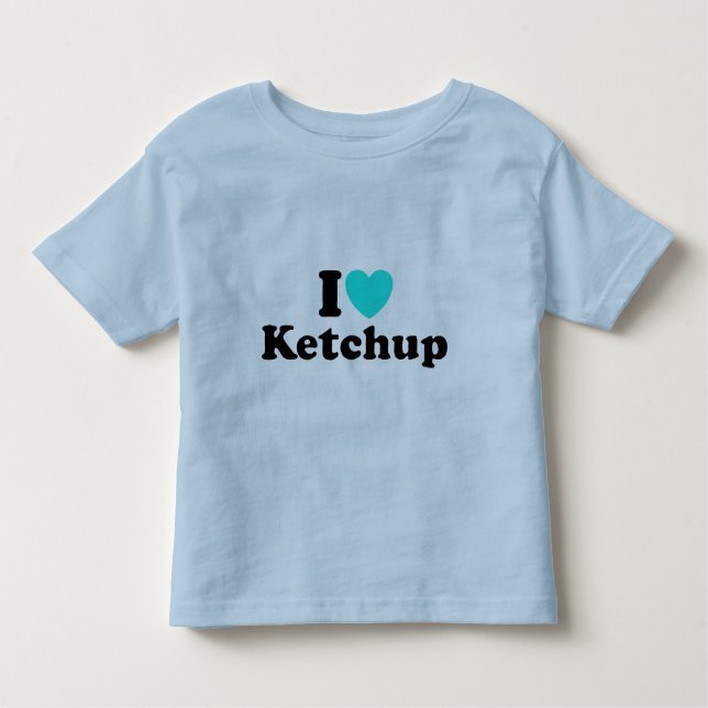 Camiseta Infantil Eu amo a ketchup (Frente)