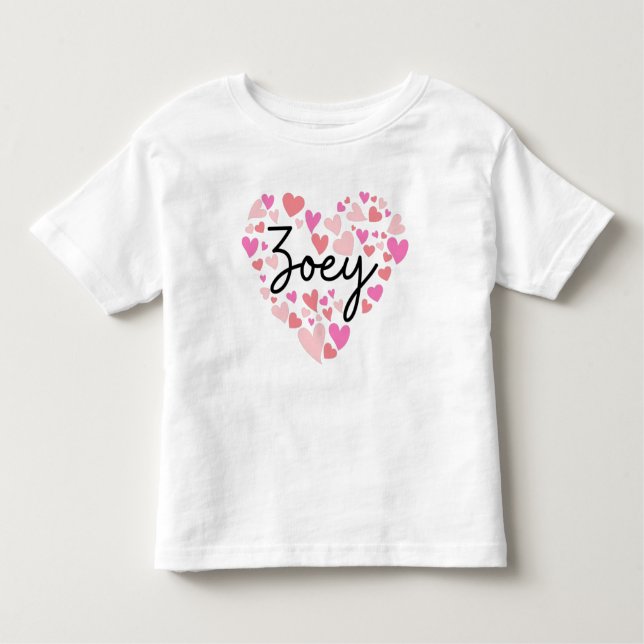Camiseta Infantil Eu amo Andi - corações para Andi (Frente)