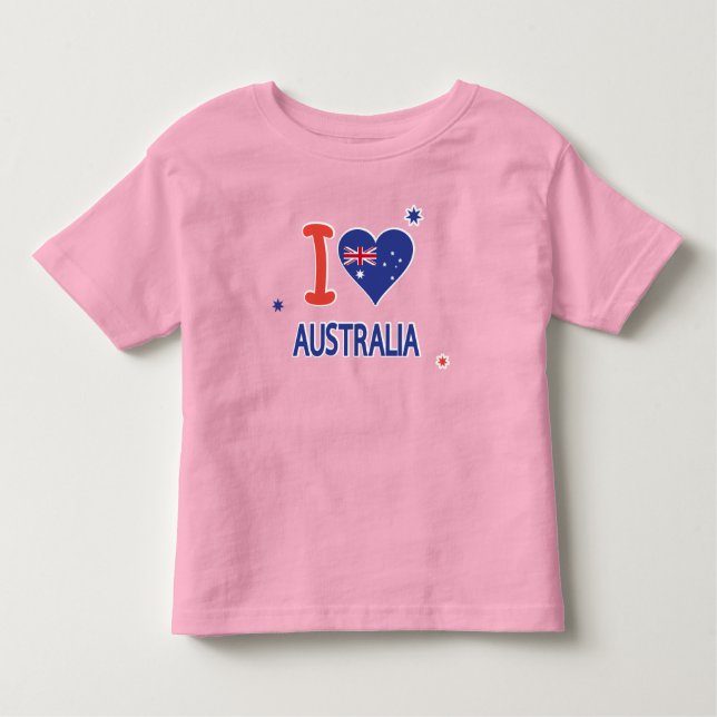 Camiseta Infantil EU AMO AUSTRÁLIA Feliz Dia da Austrália 26 de jane (Frente)