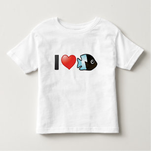 Camiseta Infantil Eu Amo Bicolor Damselfish