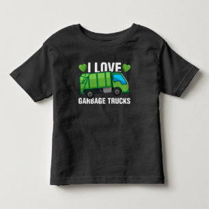 Camiseta Infantil Eu Amo Caminhões de Lixo