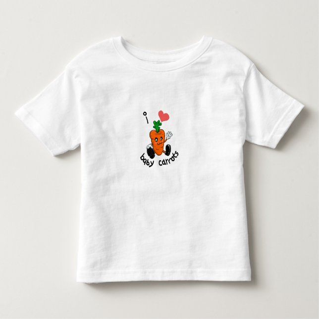 Camiseta Infantil Eu amo cenouras de bebê! (Frente)
