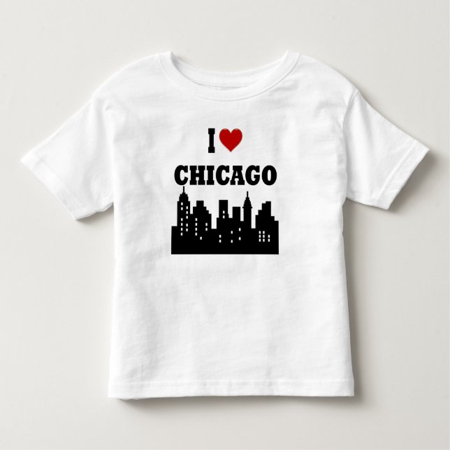 Camiseta Infantil Eu amo Chicago (Frente)