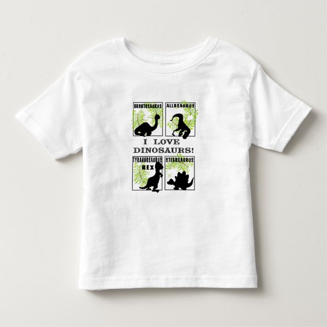 CAMISETA INFANTIL EU AMO DINOSSAUROS! (Frente)