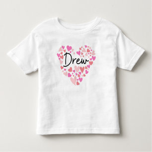 Camiseta Infantil Eu amo Drew - corações para Drew