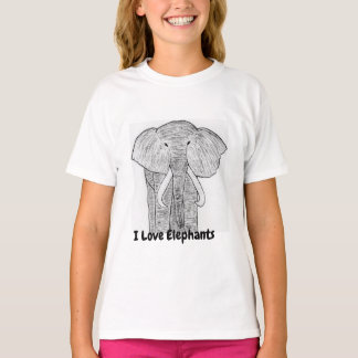 Camiseta Infantil Eu Amo Elefantes