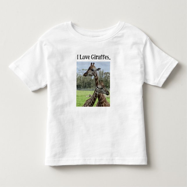 Camiseta Infantil Eu amo Girafas (Frente)