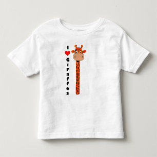 Camiseta Infantil Eu amo girafas