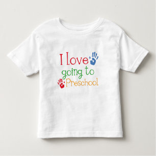 Camiseta Infantil Eu amo ir ao pré-escolar