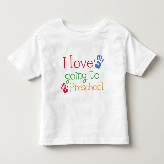 Camiseta Infantil Eu amo ir ao pré-escolar (Frente)