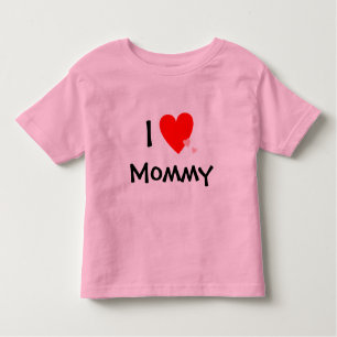 Camiseta Infantil Eu amo mamães (do coração)