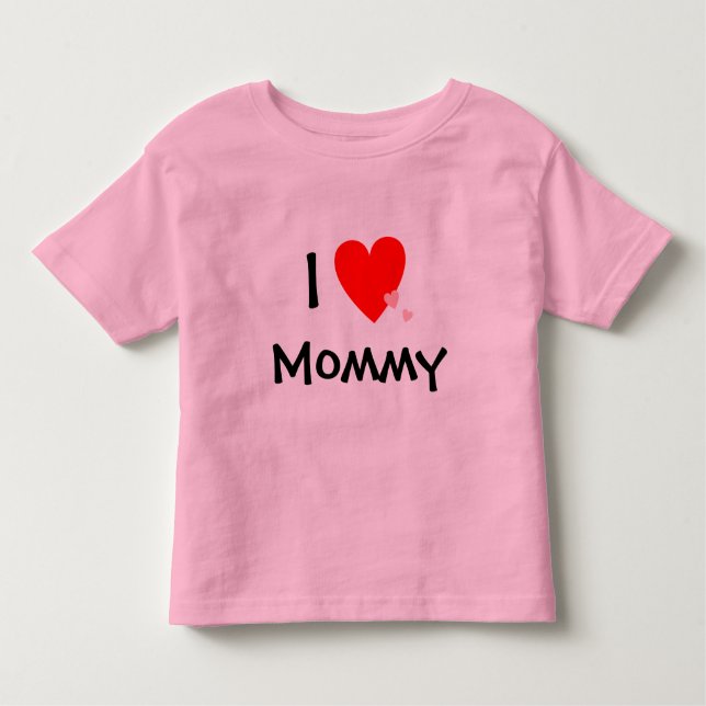 Camiseta Infantil Eu amo mamães (do coração) (Frente)