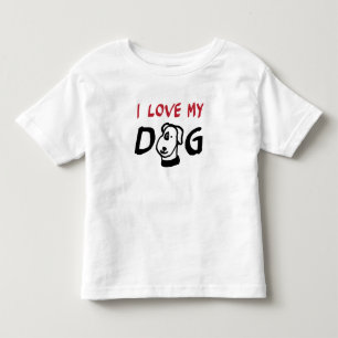 Camiseta Infantil Eu amo meu cachorro com ilustração de cachorro