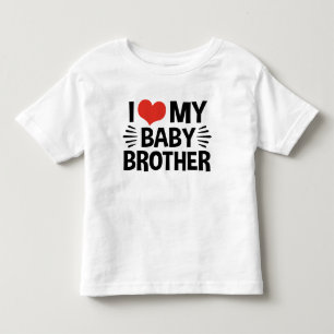 Camiseta Infantil Eu amo meu irmão do bebê